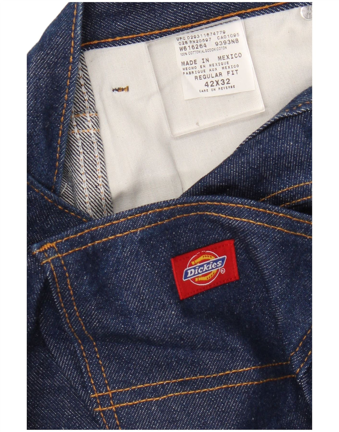 Dickies Vaqueros rectos de corte regular para hombre W42 L32 Algodón azul marino