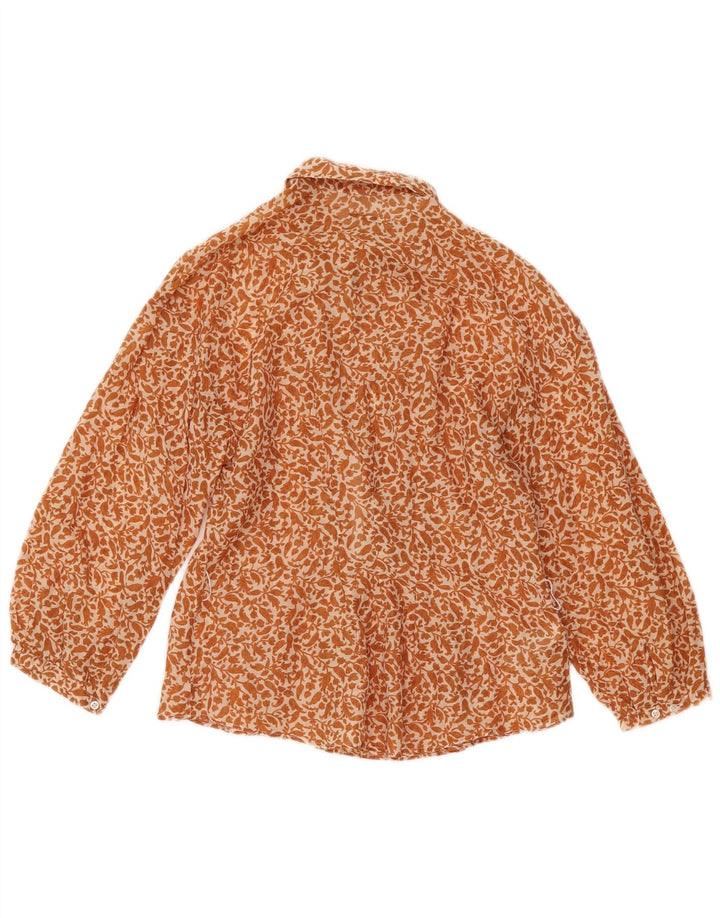 Massimo Dutti Blusa Camisa Manga 3/4 Mujer EU 38 Small Beige Floral