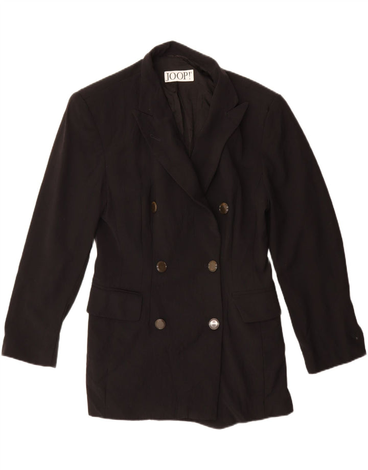 Chaqueta Americana Joop Mujer Cruzada IT 42 Mediana Lana Virgen Negra