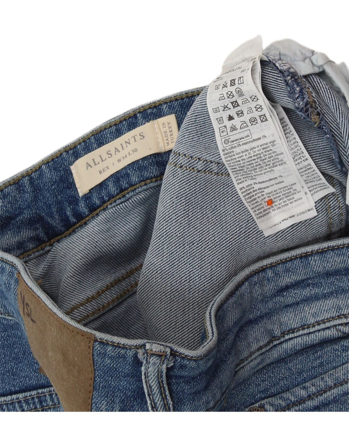 ALL SAINTS Vaqueros ajustados para hombre W34 L30 Algodón azul