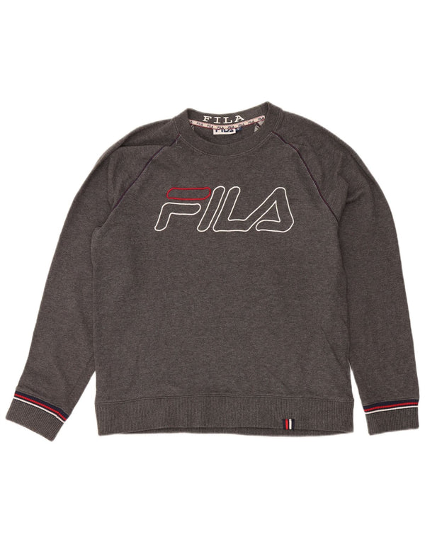 Fila Hombre Sudadera Gráfica Jersey De Algodón Moteado Gris Medio