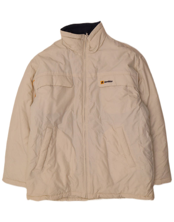 Lotto Abrigo acolchado para hombre IT 46/50 Medium Off White Nylon