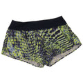 NIKE - Pantalones cortos deportivos para mujer Dri Fit con patrón abstracto, talla 40, talla M, color azul marino
