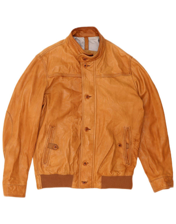 Massimo Dutti Chaqueta De Cuero Para Hombre UK 40 Large Cuero Marrón