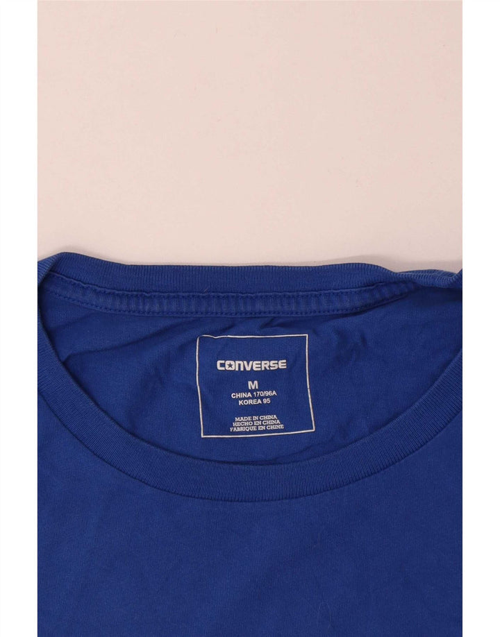 Converse Hombre Camiseta Gráfica Top Algodón Azul Medio
