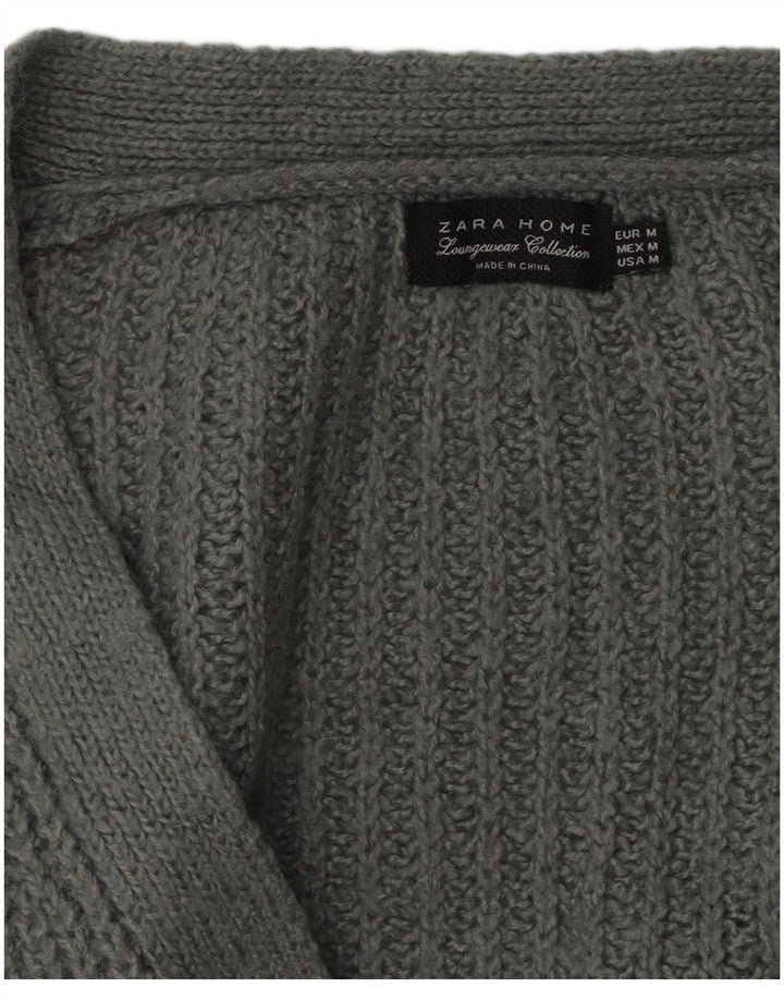 Zara Mujer Suéter Cárdigan Extragrande UK 44 Gris Medio