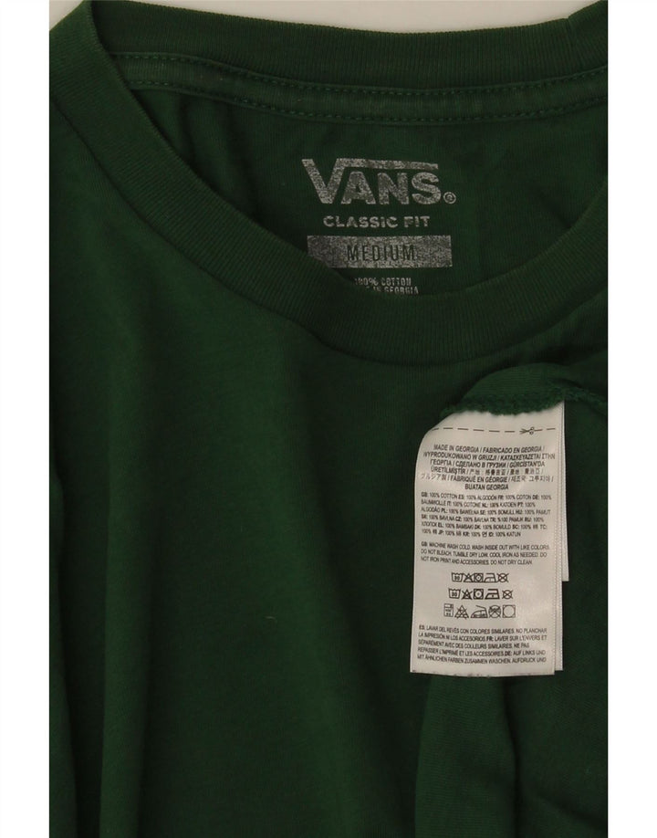 VANS Hombre Classic Fit Camiseta Top Algodón Verde Medio