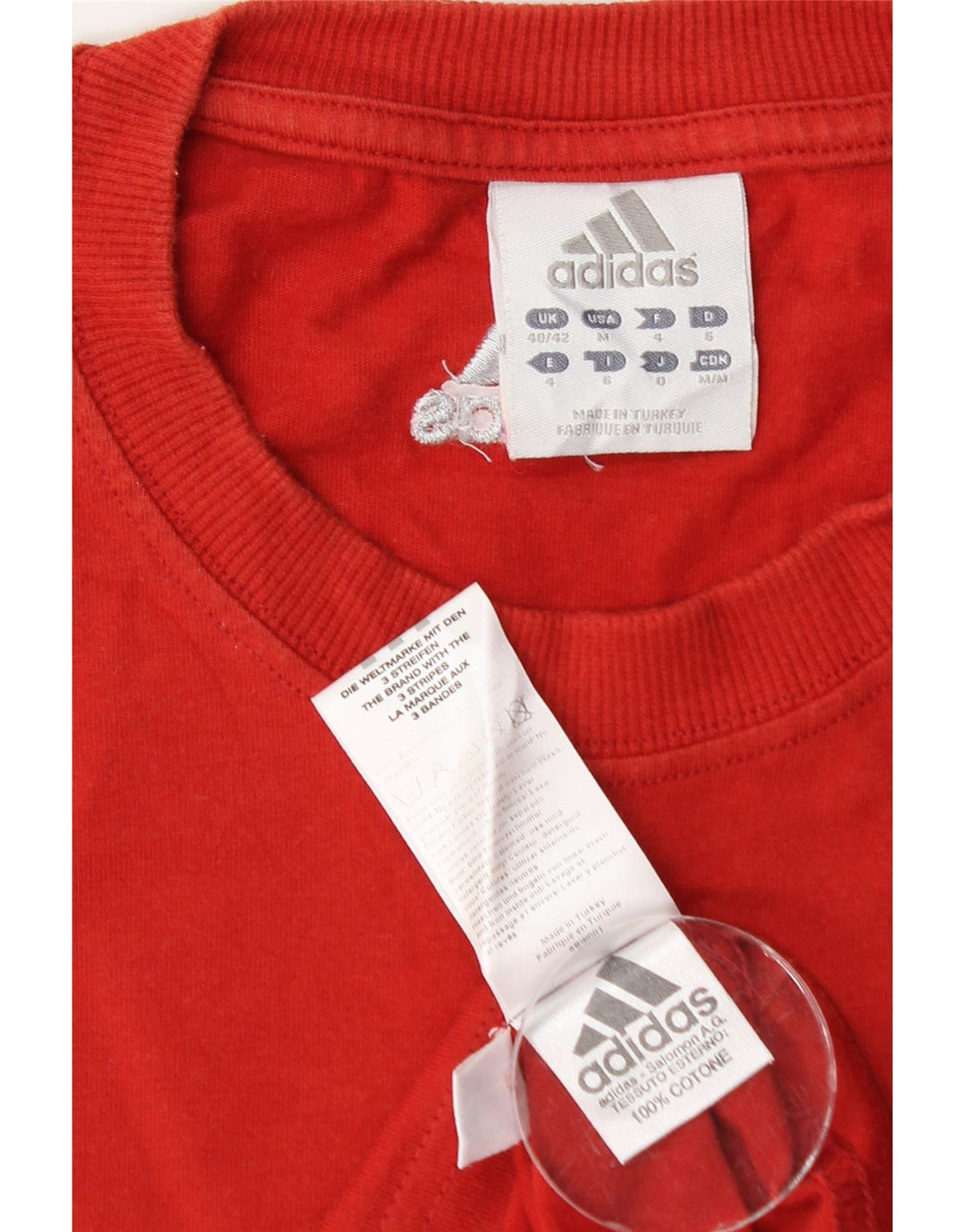 ADIDAS Camiseta sin mangas gráfica para hombre UK 40/42 Algodón rojo mediano