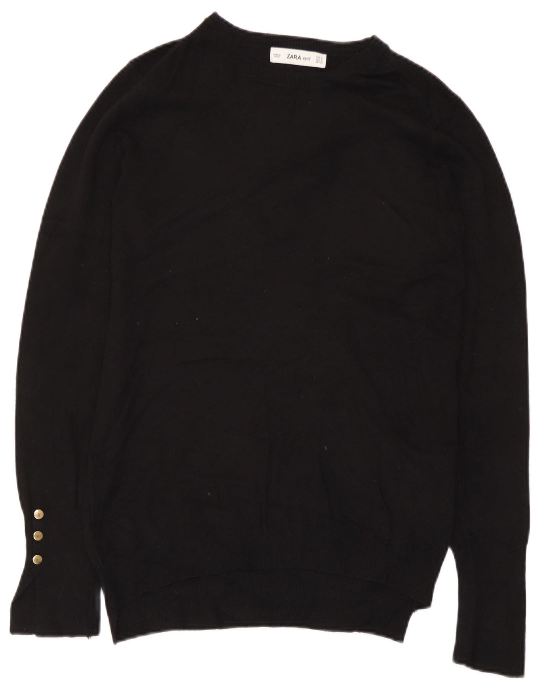 Zara - Jersey con cuello barco para mujer, talla 40, talla M, color negro