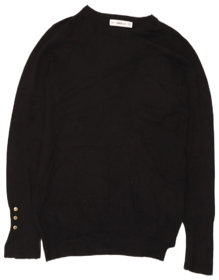 Zara - Jersey con cuello barco para mujer, talla 40, talla M, color negro