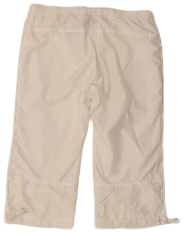 Nike Mujer Capri Chándal Pantalones UK 14/16 Grande Blanco Poliéster