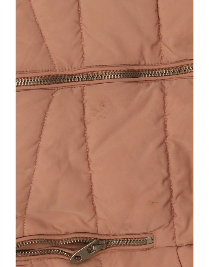 Zara Mujer Chaqueta Acolchada UK 42 Poliéster Rosa Mediano