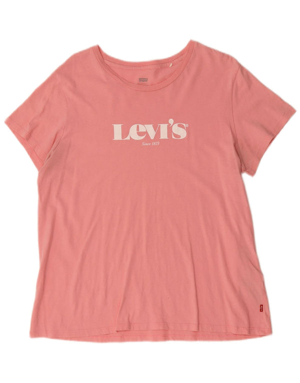 Levi's Camiseta gráfica para mujer Top UK 18 XL Algodón rosa