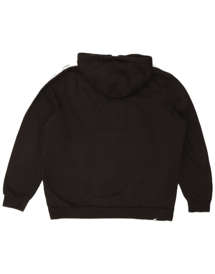 PUMA Sudadera con capucha y cremallera gráfica para hombre XL Algodón color block negro