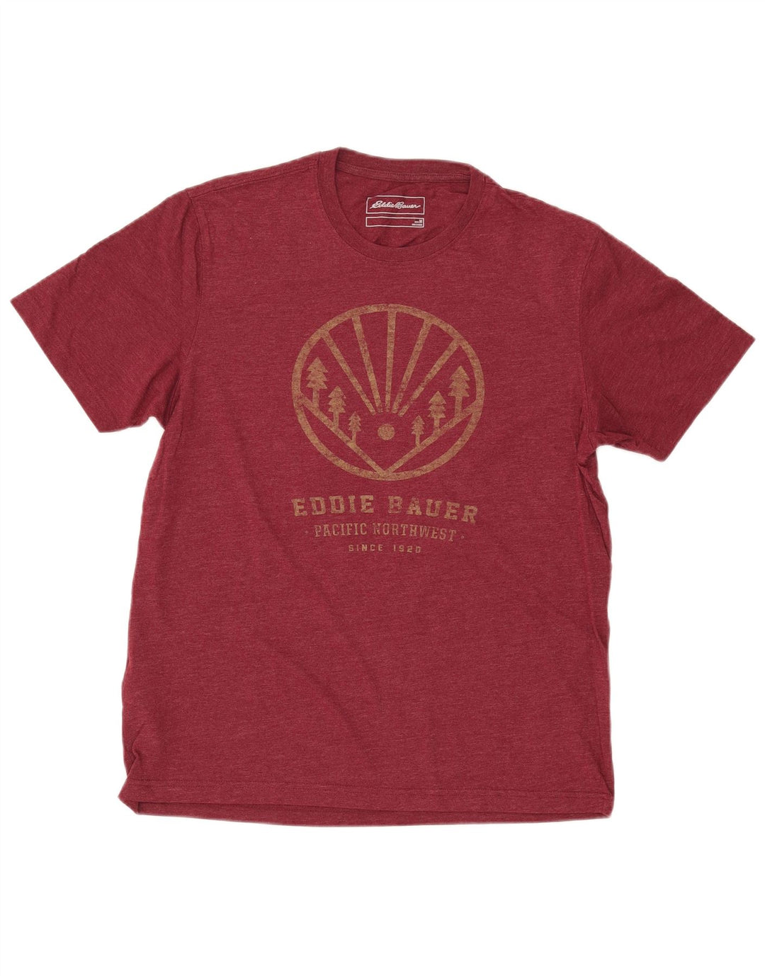 EDDIE BAUER Camiseta gráfica para hombre Top Algodón granate mediano