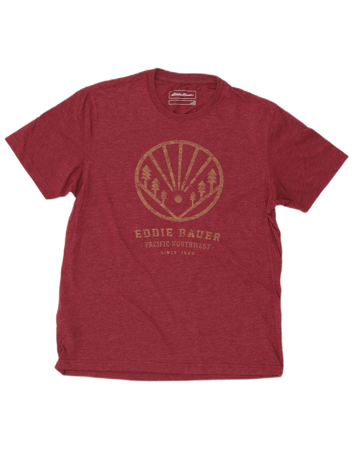 EDDIE BAUER Camiseta gráfica para hombre Top Algodón granate mediano