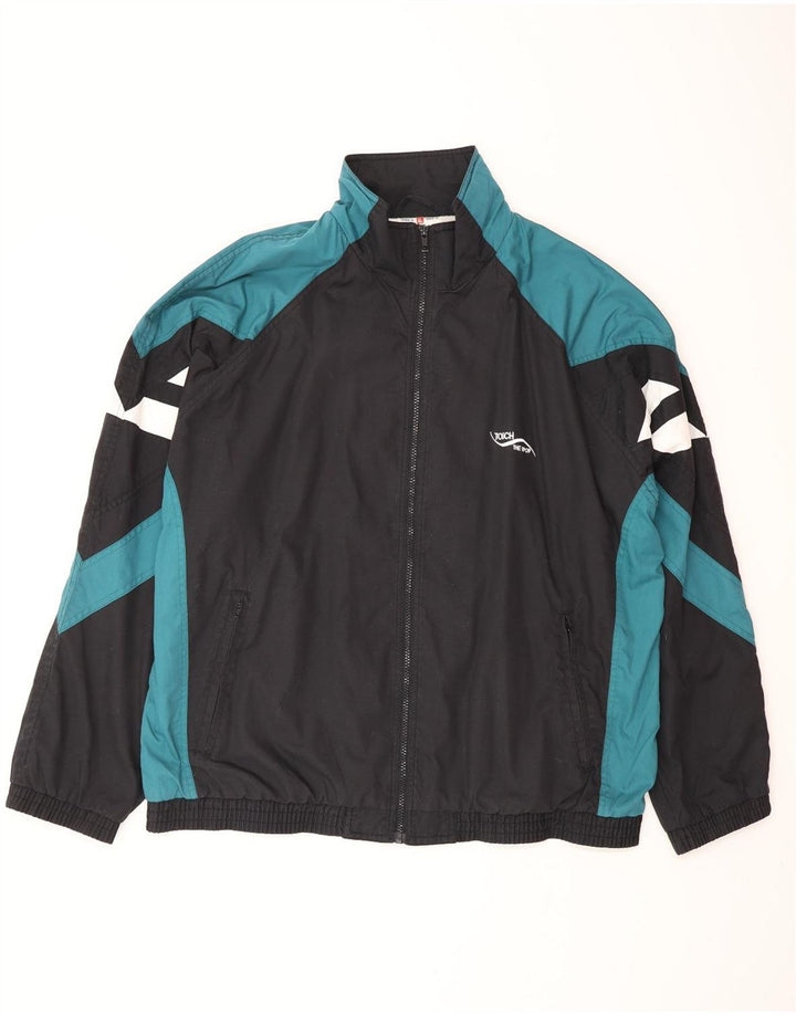 CRANE Chaqueta superior de chándal holgada para hombre XL Poliéster con bloques de color negro