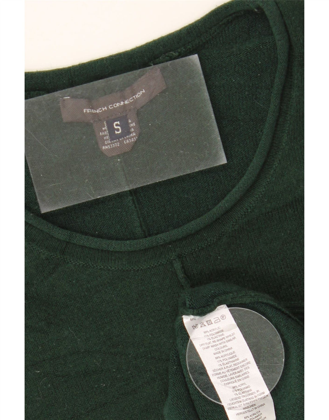FRENCH CONNECTION Womens Crew Neck Jumper Sweater UK 10 Small Green Vintage French Connection and Second-Hand French Connection from Messina Hembry 