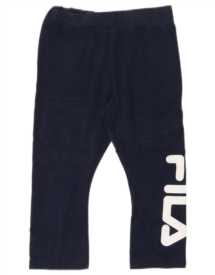FILA Leggings capri gráficos para mujer UK 4 XS Algodón azul marino