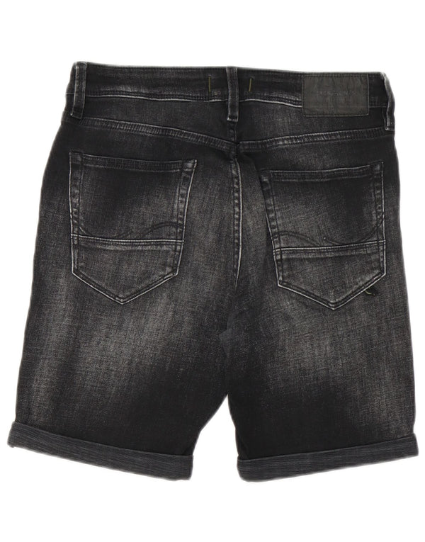 Jack & Jones Mens Shorts De Mezclilla Desgastados Pequeño W29 Negro