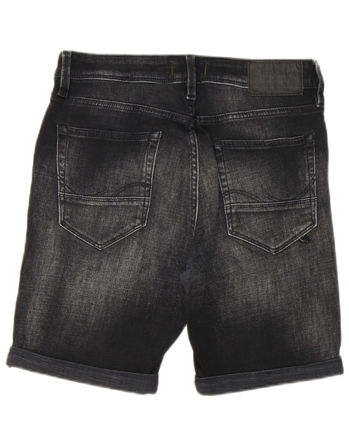 Jack & Jones Mens Shorts De Mezclilla Desgastados Pequeño W29 Negro