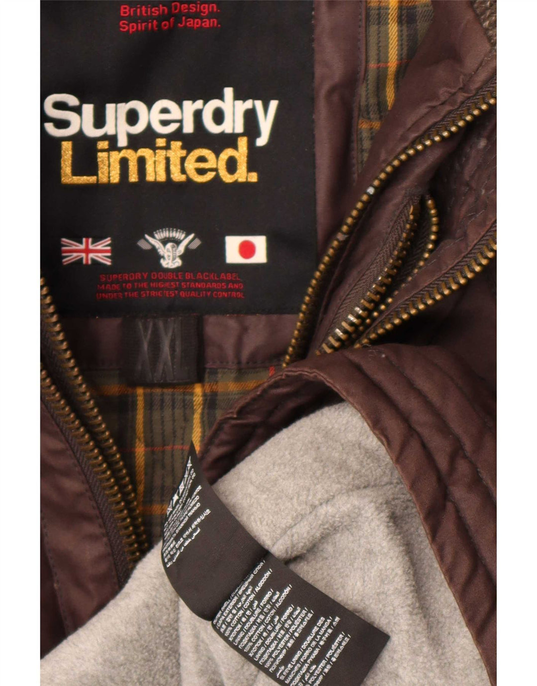Superdry Parka con capucha y corte regular para hombre, talla 2XL, algodón marrón