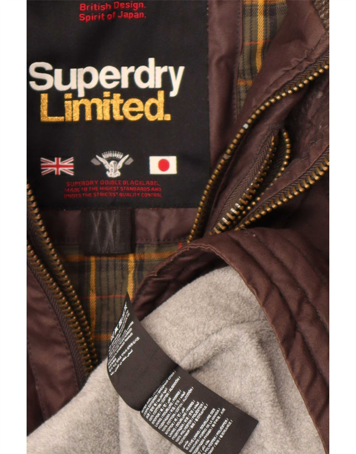 Superdry Parka con capucha y corte regular para hombre, talla 2XL, algodón marrón