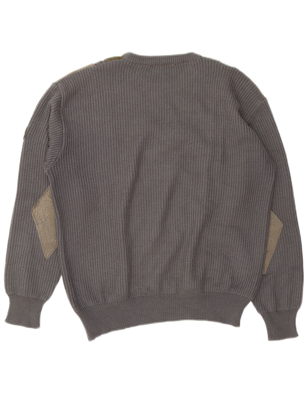 Andrea Celli Jersey De Cuello Redondo Para Hombre De Lana Gris Grande Con Bloques De Color