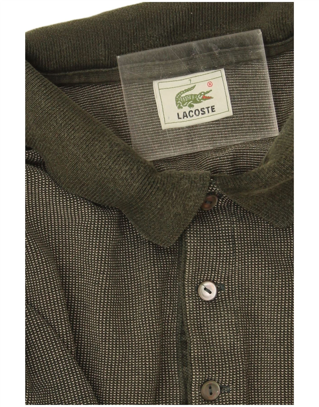 Polo Lacoste para hombre talla 7 2XL algodón caqui