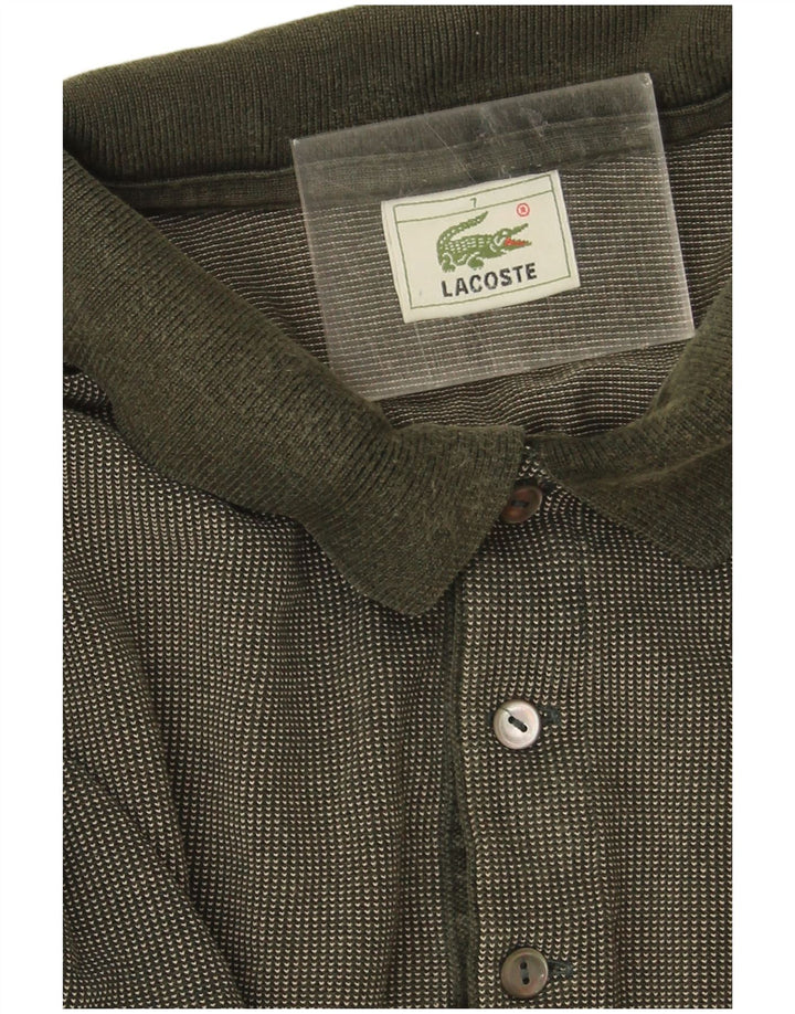 Polo Lacoste para hombre talla 7 2XL algodón caqui