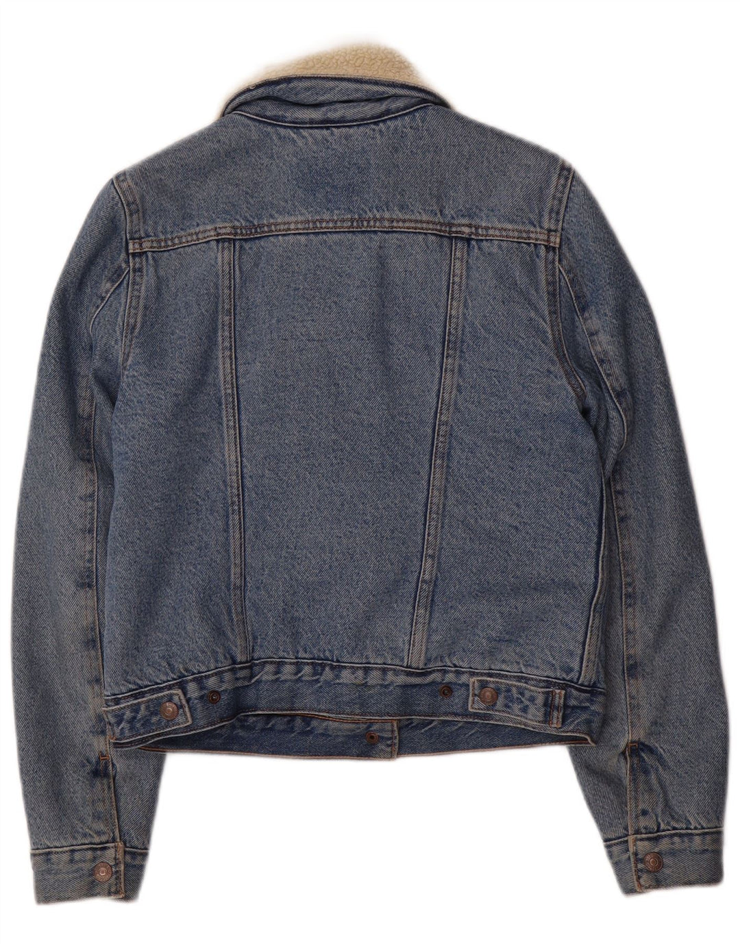 LEVI'S Chaqueta vaquera Sherpa para mujer UK 6 XS Algodón azul