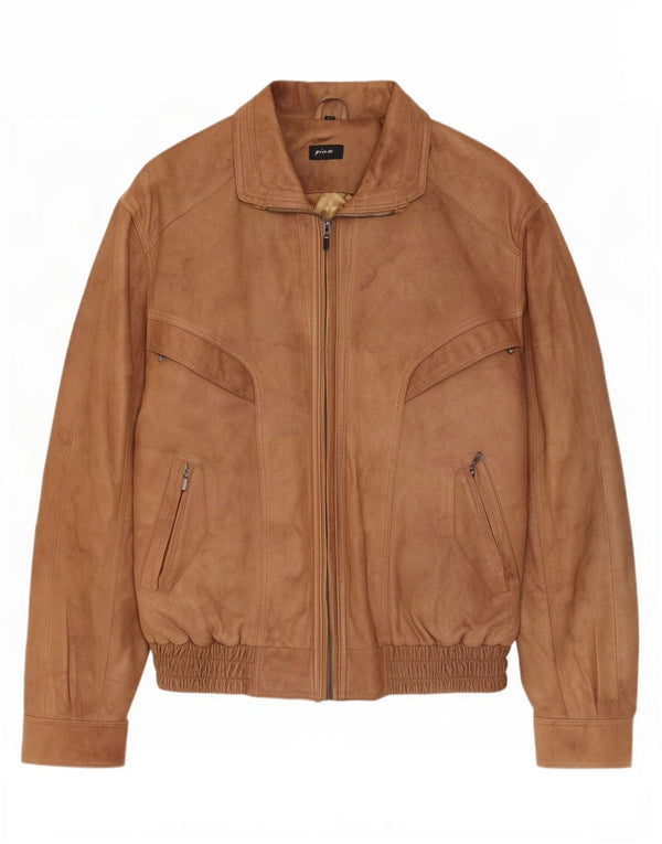 Gina Chaqueta de cuero para hombre IT 54 2XL Viscosa marrón