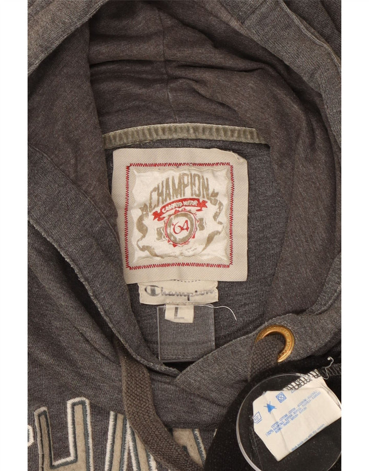 CHAMPION Jersey con capucha gráfico para mujer Reino Unido 16 Algodón gris grande