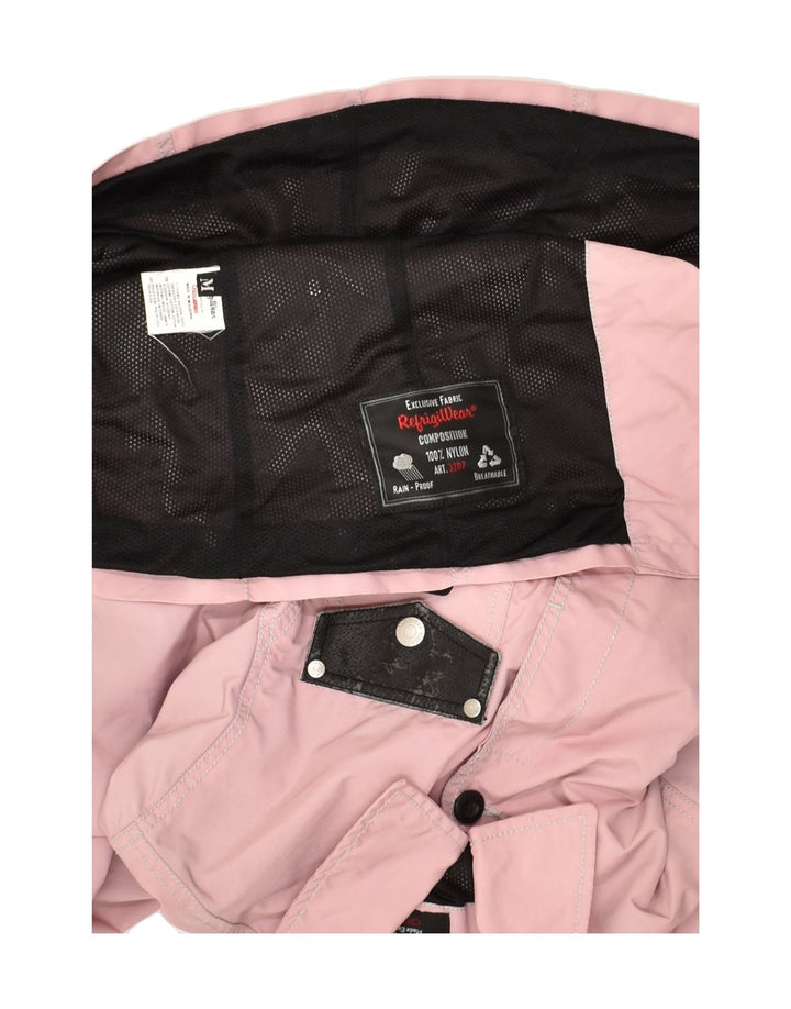 REFRIGIWEAR Womens Bomber Jacket UK 14 Medium Pink Nylon | Vintage Refrigiwear | Thrift | Second-Hand Refrigiwear | Used Clothing | Messina Hembry 