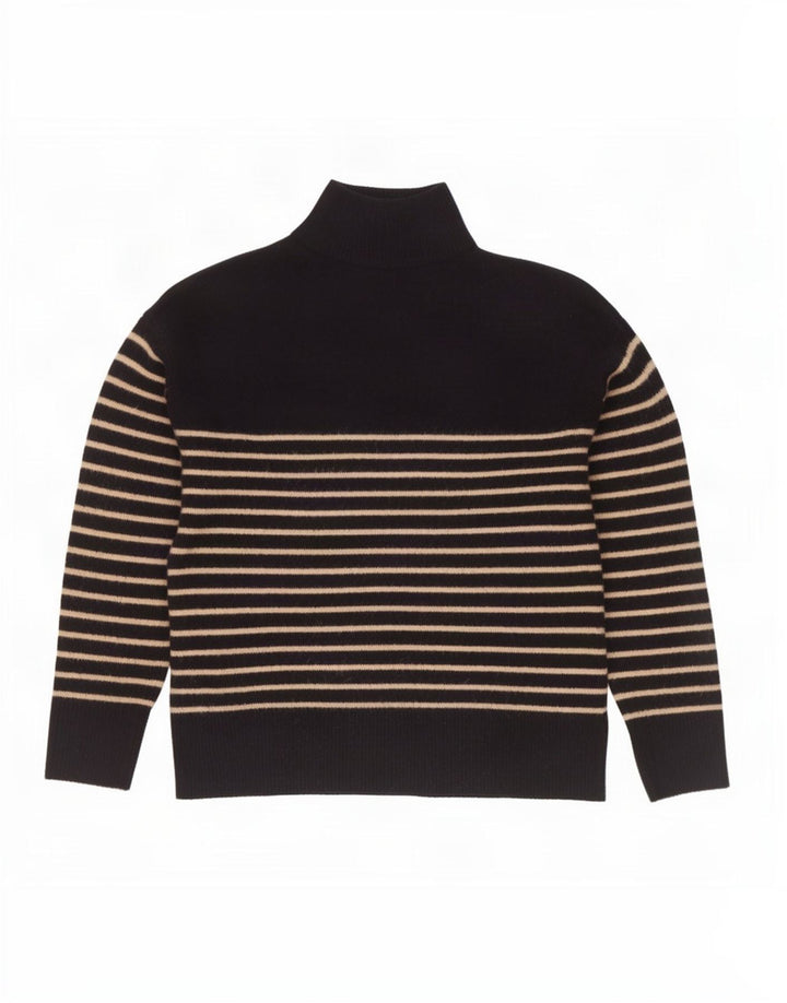 Zara - Jersey con cuello y botones para mujer, talla 40, talla mediana, color azul marino, a rayas