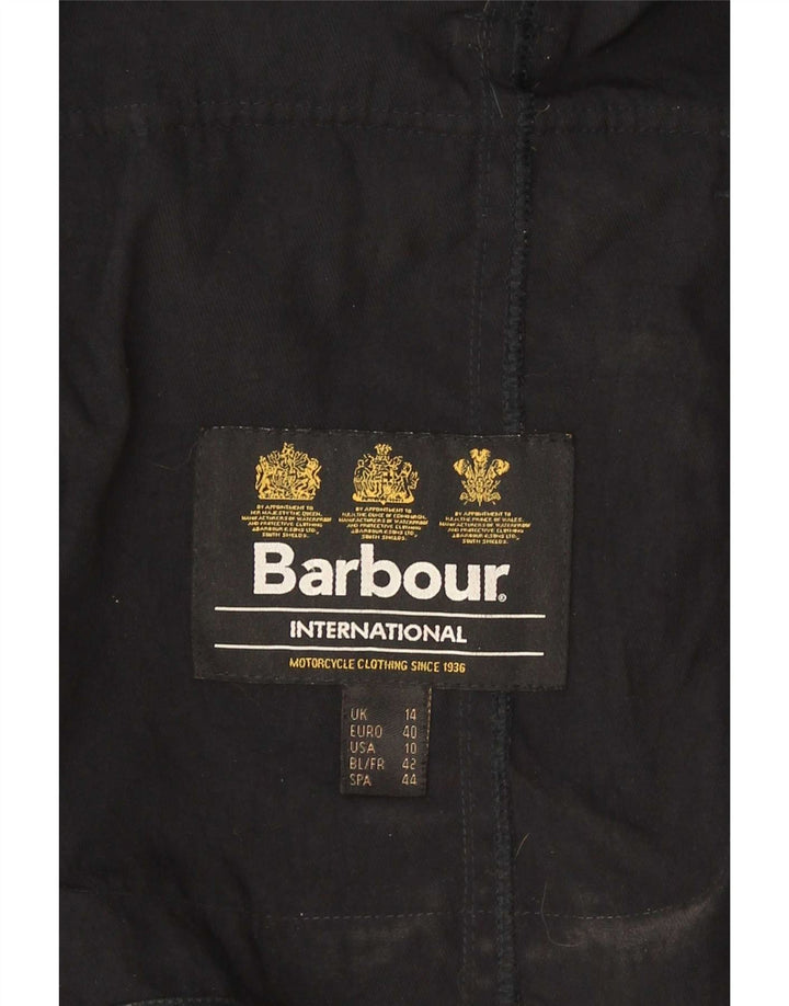 Barbour Chaqueta militar de piel sintética para mujer UK 44 Grande Poliéster negro