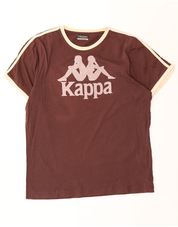 Kappa - Camiseta gráfica para hombre, talla grande, algodón marrón