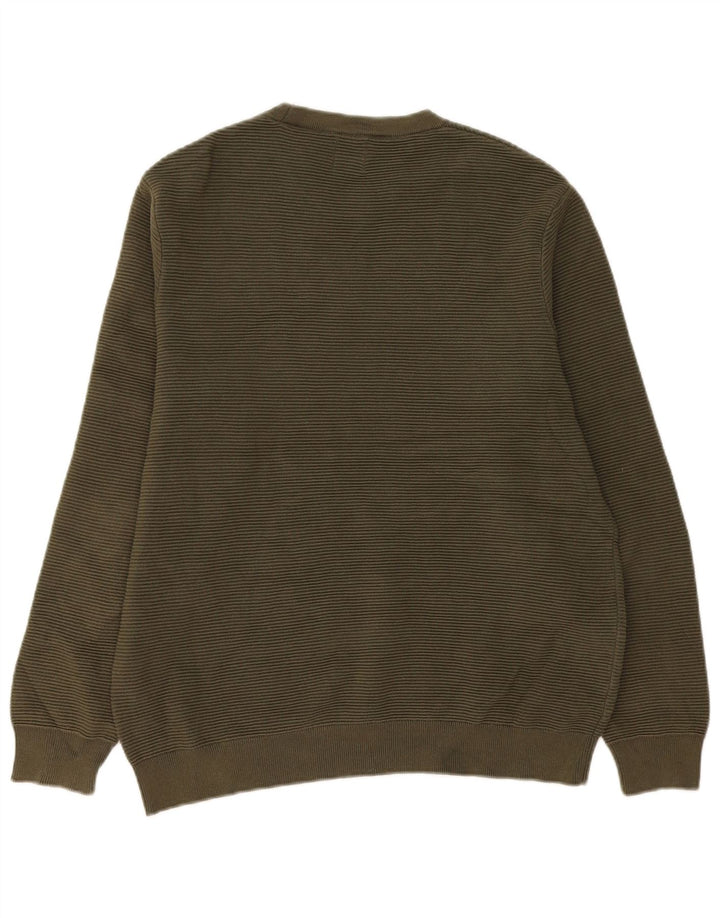 Zara Hombre Jersey De Cuello Redondo Jersey Grande Caqui Algodón
