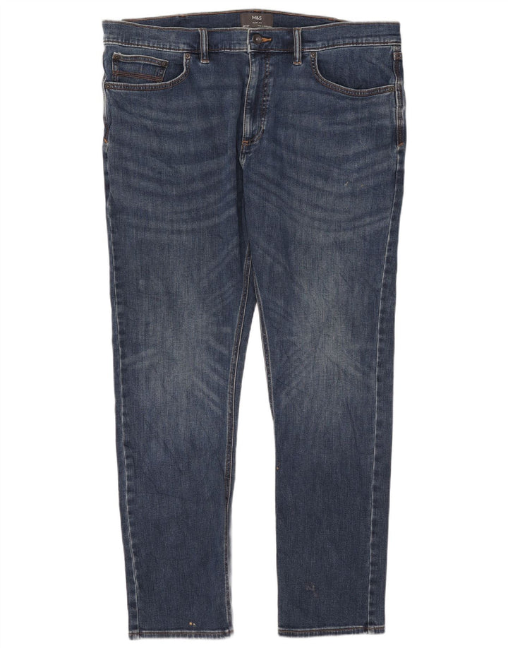 Marks & Spencer Vaqueros ajustados para hombre W40 L31 Algodón azul