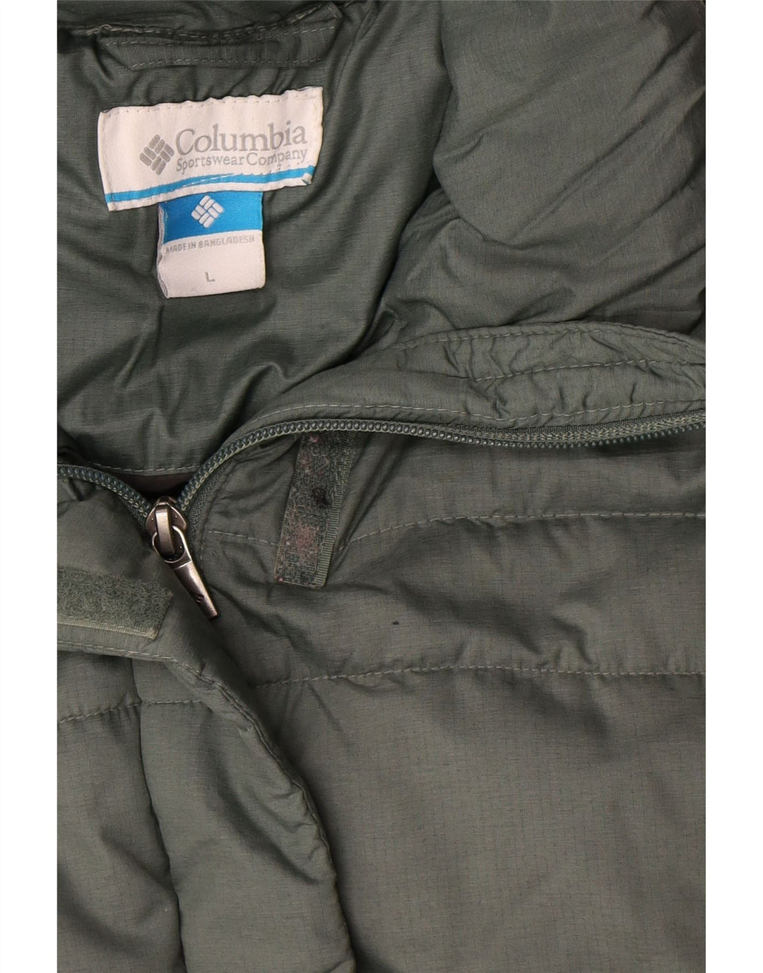 Columbia Abrigo acolchado con capucha para mujer UK 46 Poliéster verde grande
