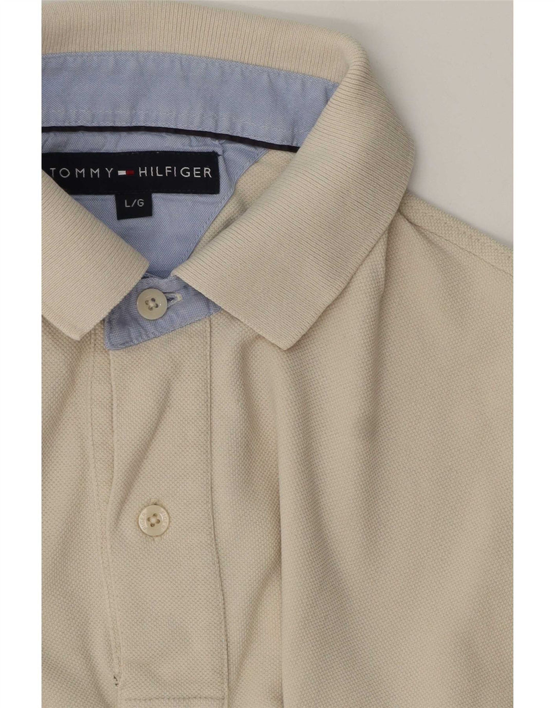 Polo Tommy Hilfiger para hombre, talla grande, color beige