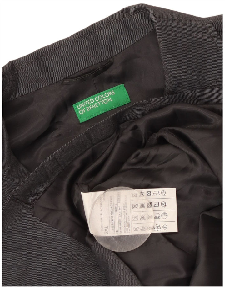 Benetton Chaqueta Americana De 3 Botones para Niño 11-12 Años 2XL Algodón Gris