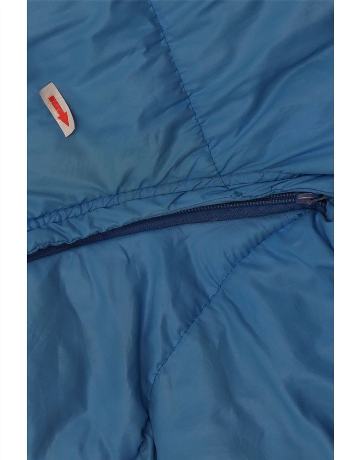 Chaqueta acolchada con capucha vintage para hombre IT 52 XL Azul Colorblock Poliamida