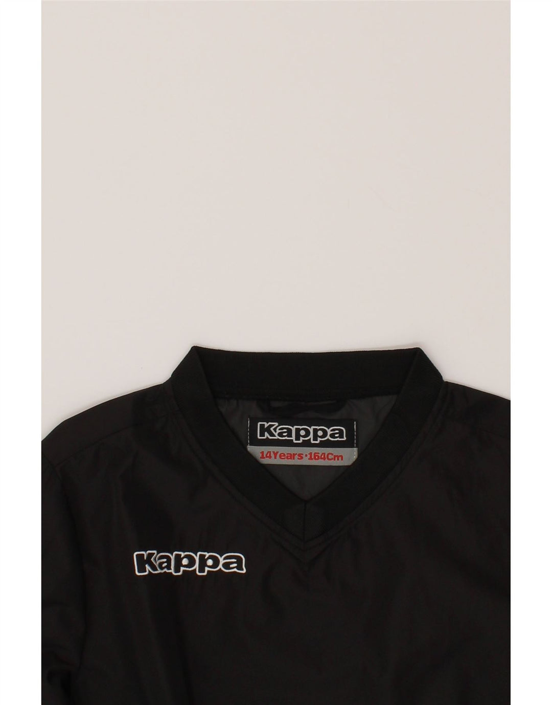 KAPPA Boys Pullover Tracksuit Top 13-14 Years Black Polyester Vintage Kappa and Second-Hand Kappa from Messina Hembry 