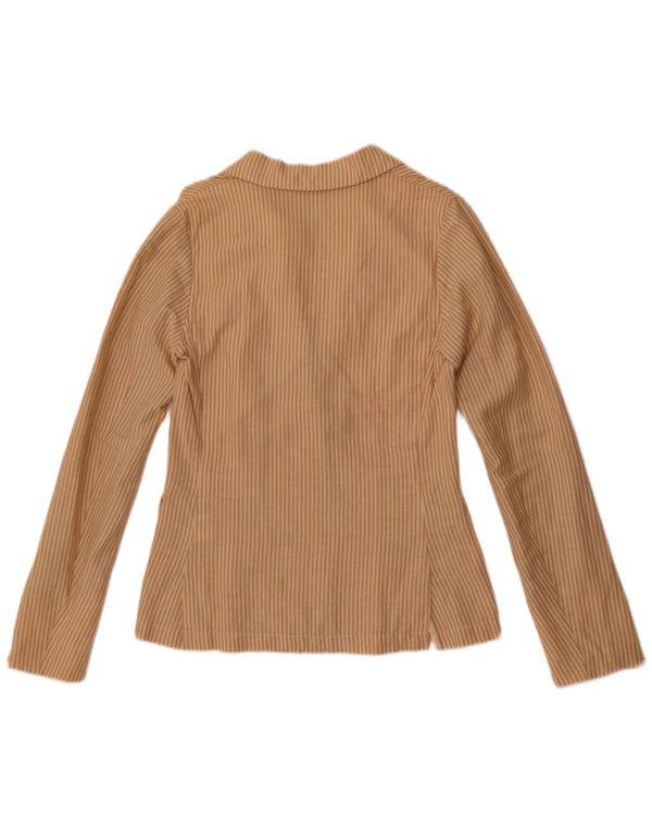 Maison Scotch Chaqueta tipo blazer de 2 botones para mujer, talla 1, pequeña, color beige, a rayas