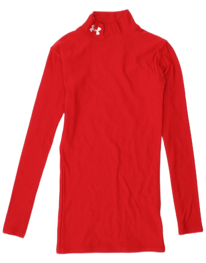 UNDER ARMOUR Camiseta de manga larga Cold Gear para niñas 7-8 años Small Red Nylon