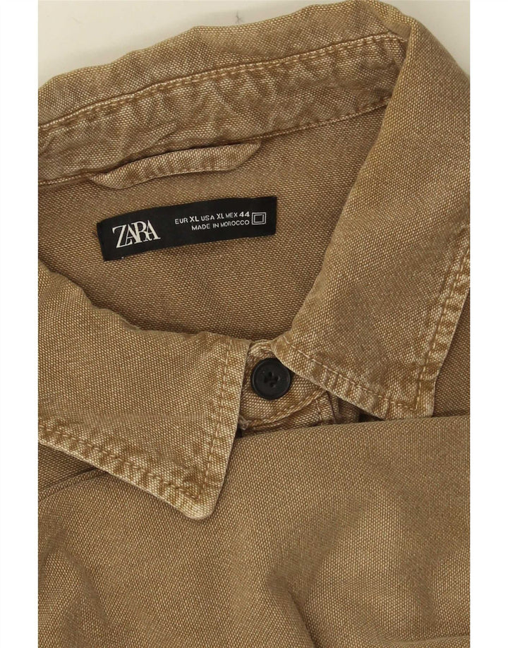 Zara Hombre Camisa XL Marrón
