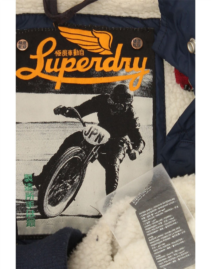 Superdry Chaqueta Acolchada Para Mujer UK 44 Medium Azul Marino Nylon