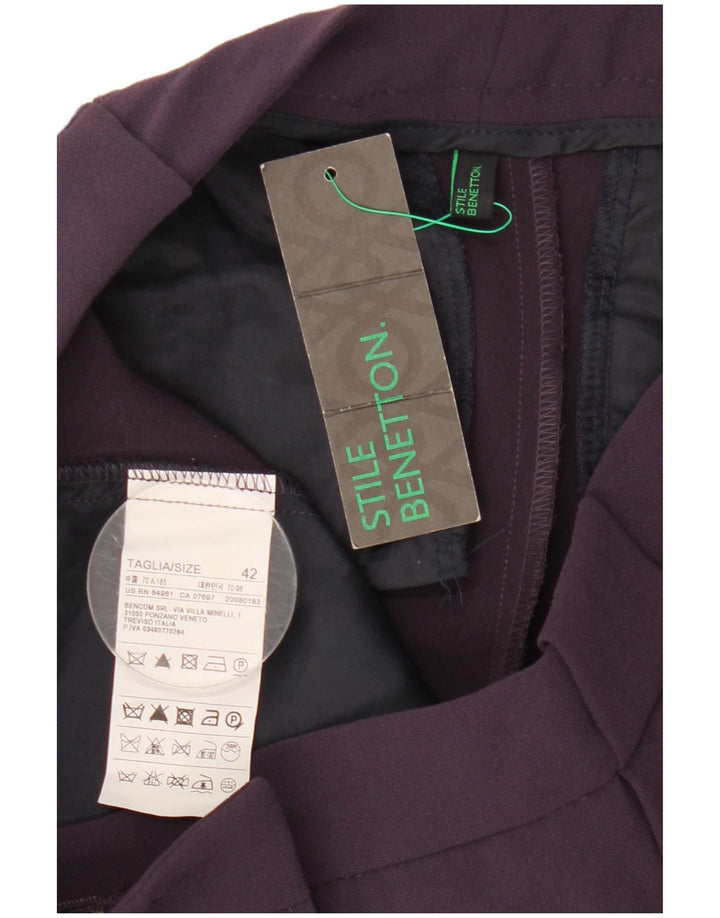 Benetton Pantalón Chino Slim Fit IT 42 Medium W30 L28 Poliéster Morado