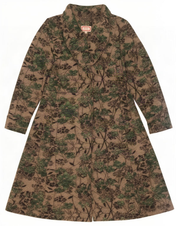 Avoca Abrigo extragrande para mujer Talla 3 XS Lana floral beige